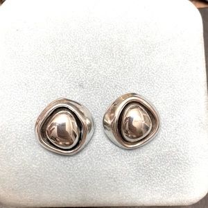 80s vintage sterling silver clip on earrings